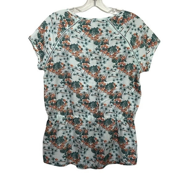Toad&Co Small Floral Short Sleeve Beachy Tencel Blouse Shirt P1 - Picture 3 of 5